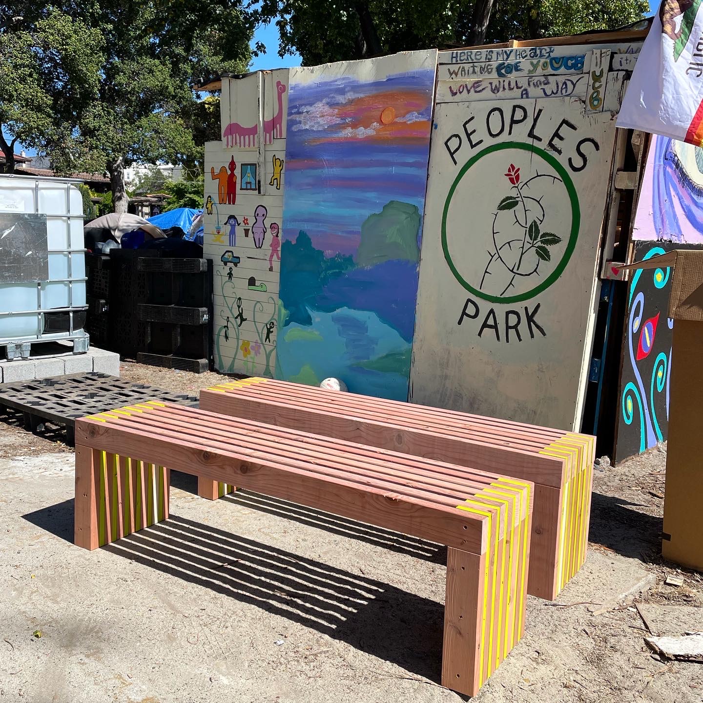 Girls Garage benches at People