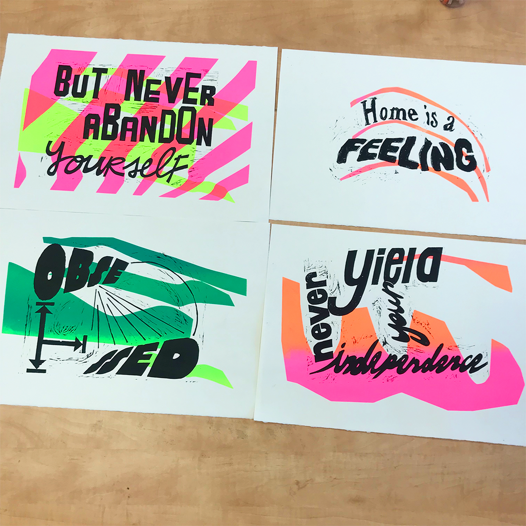 Multimedia posters created in Protest + Print Fall 2021