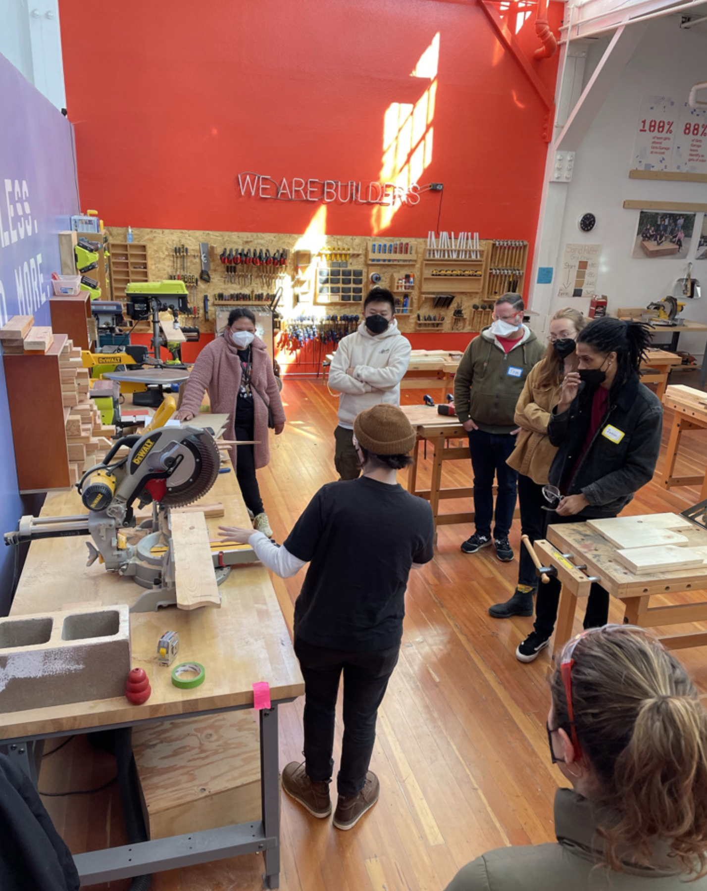 TelHi educators in the Girls Garage workspace