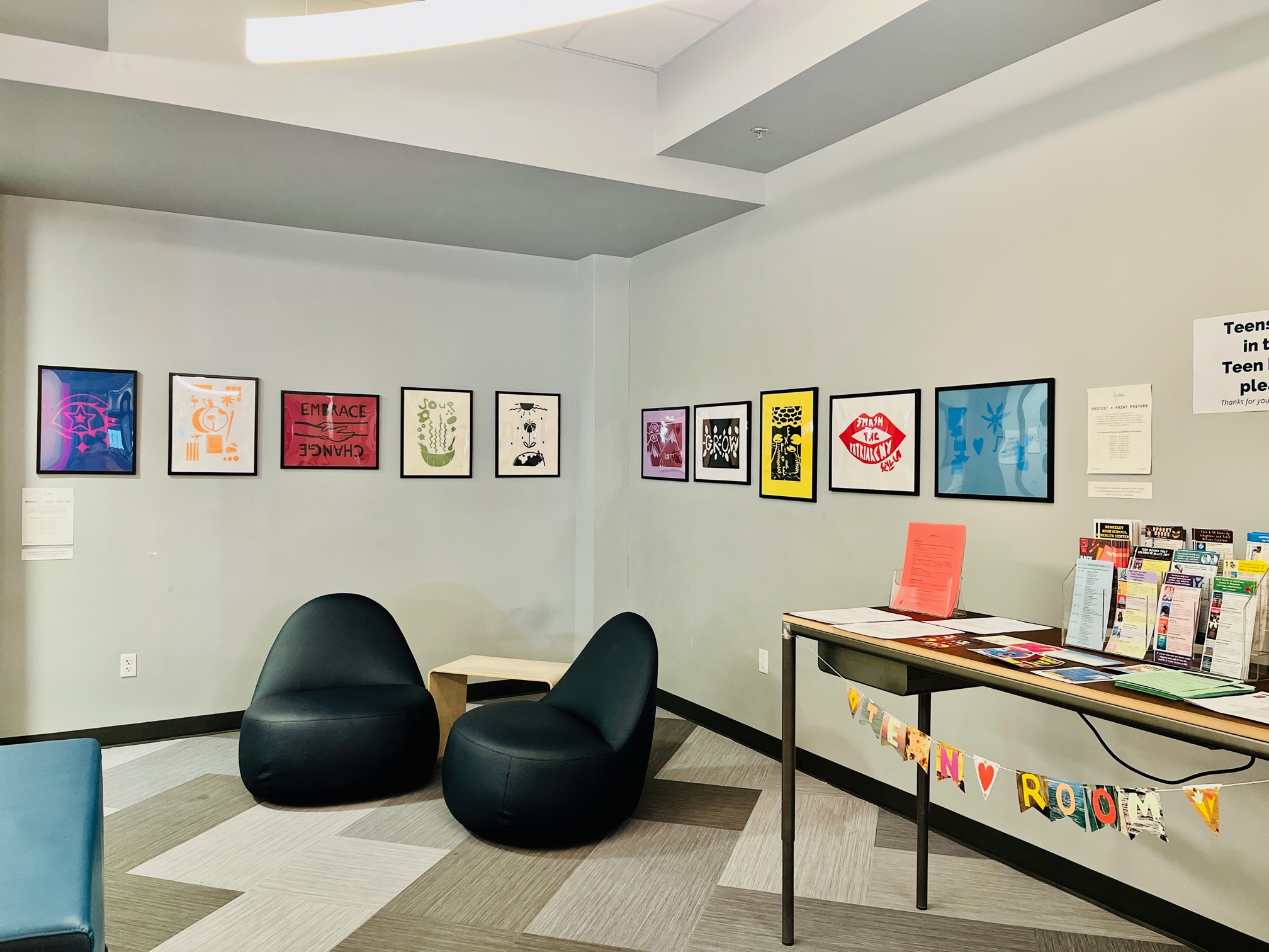 Student artwork at Berkeley Public Library