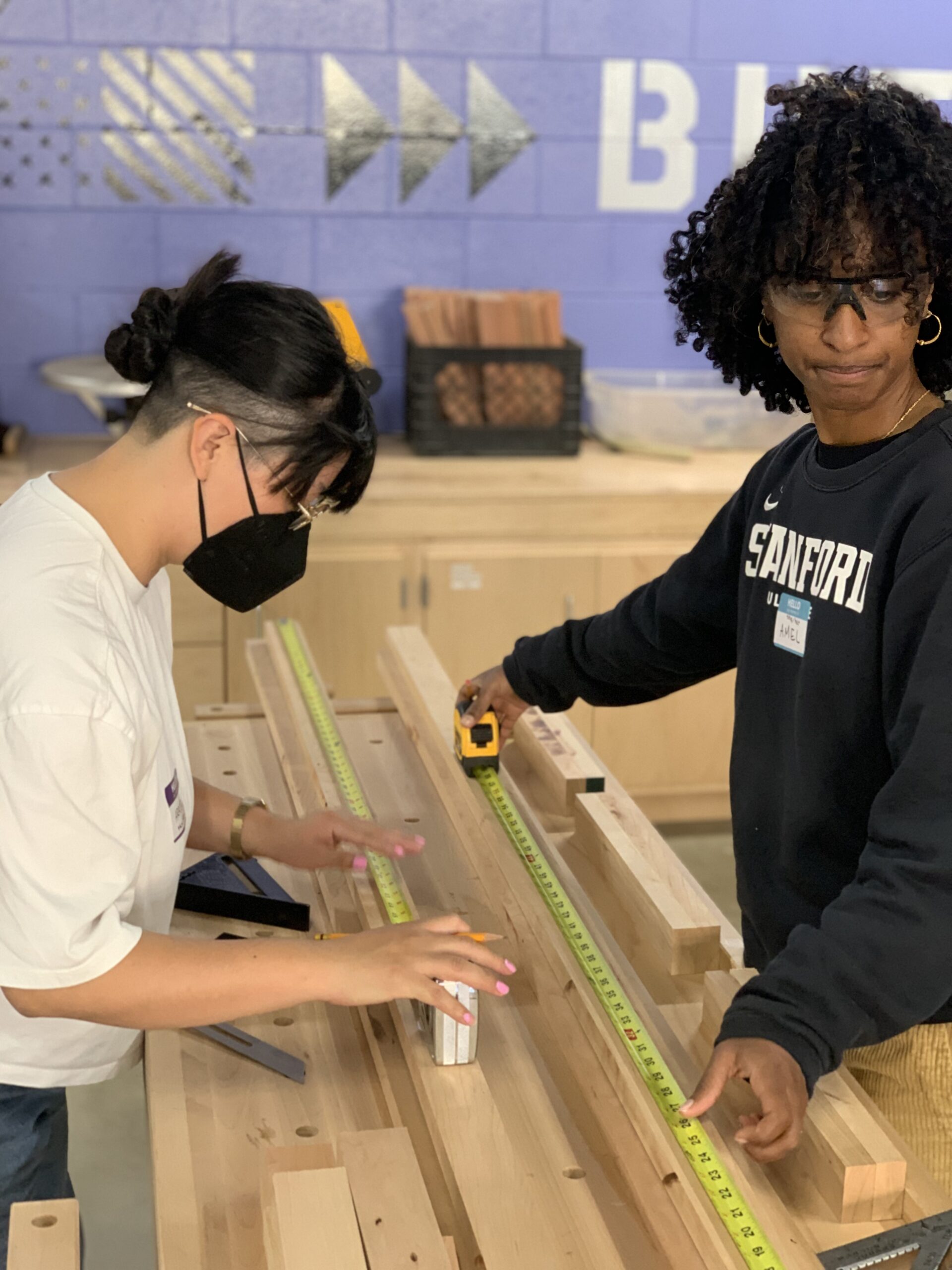 Womxn in the Woodshop students