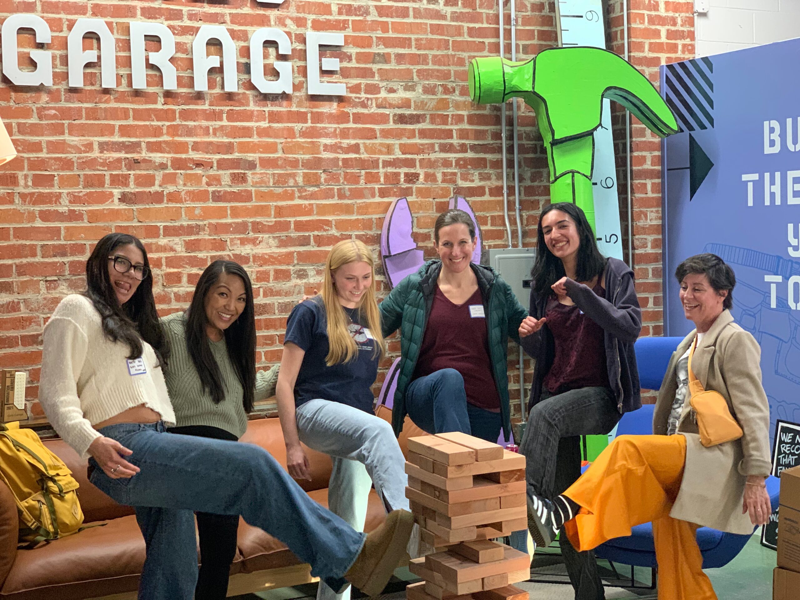 Jenga at the Girls Garage corporate mixer